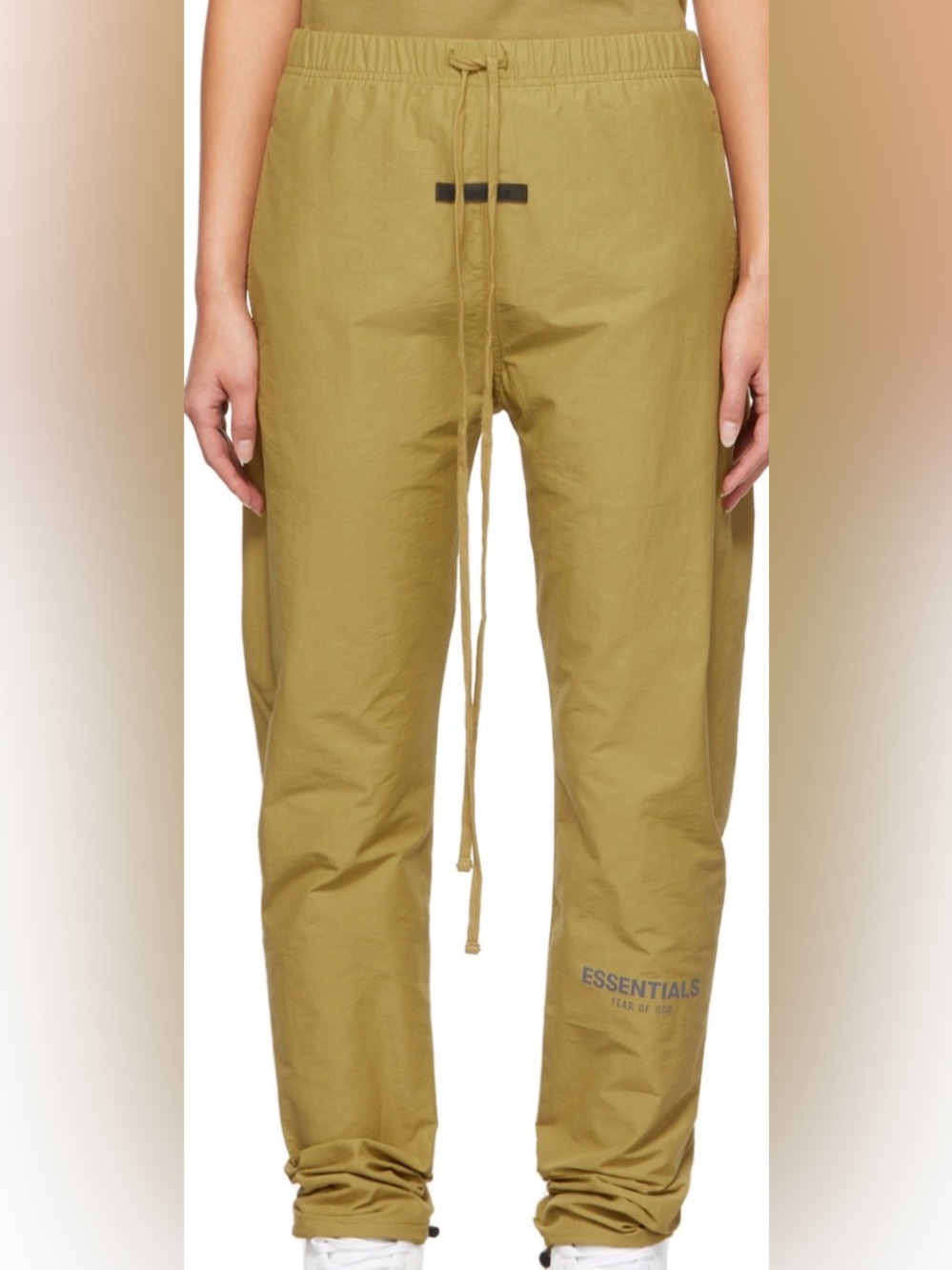Fear of God Essentials Track Pants Nylon Khaki Tan Brown Men's M AUTHENTIC ✅